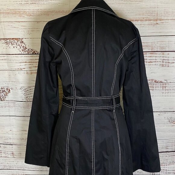 Arden B Women’s Trench Coat Knee Length Hidden Buttons Lightweight Jacket Cotton - Picture 5 of 14